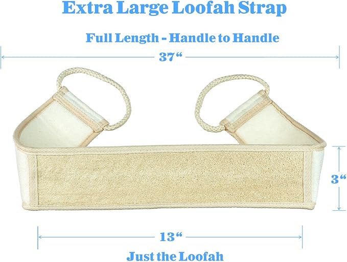 Natural Loofah Exfoliating Back Scrubber for Bath & Body. Effective Back Exfoliator Brush for Skincare. SeaSationals Brand has The Best Loofah Back Strap for Your Daily Spa Shower Routine.