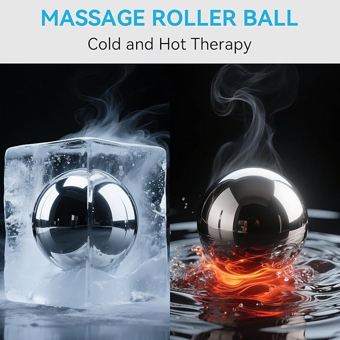 iECO Cold Massage Roller Ball - Ice Roller Ball for Muscles Deep Tissue, Cold & Heat Therapy, Plantar Fasciitis Roller