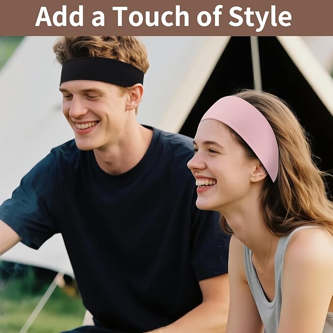 12 Pack Sports Headbands for Women, Non-Slip Elastic Soft Hair Bands, Fashion Hair Warp for Workout, Yoga, Running, Fitness, Neutral Colors