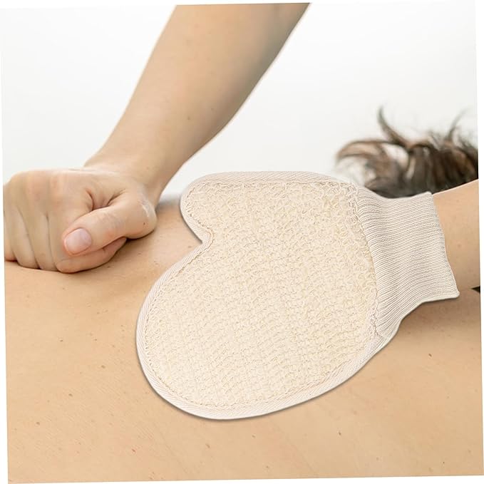 VICASKY Cotton Bath Gloves Back Scrubber Straps Exfoliating Gloves for Shower Women Men Body Cleaning Tool for Home and Travel