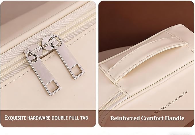 Waterproof portable makeup bag, large capacity travel makeup box storage bag, women's grooming bag with handle and partition