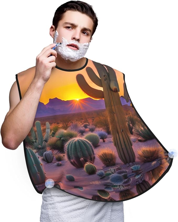 Magic Mushrooms Print Beard Bib Shaving Apron, Beard Hair Trimming Cape Gift For Dad