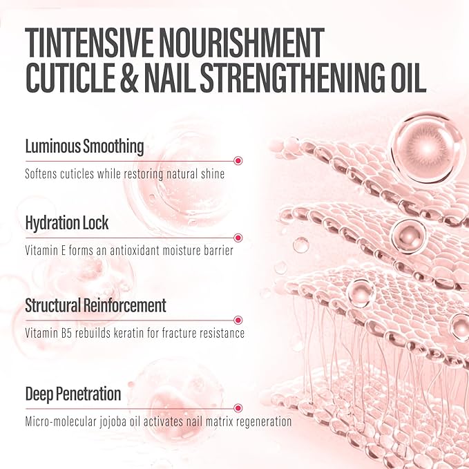 CHUCHU Nail Growth and Strengthener Oil for Cuticle - Peach Scent Cuticle Oil Repair Moisturizing Treatment - Natural Jojoba Vitamin B & E Nail Oil for Dry Cracked Nails