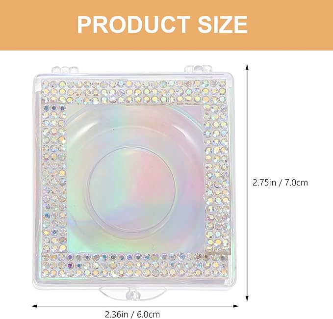 Cabilock 3pcs Lash Packaging Boxes with Rhinestones Colorful Small Eyelash Storage Cases for False Lashes in Pink Red and Iridescent for Salon and Personal Use