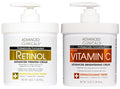 Advanced Clinicals Retinol Body Lotion + Brightening Vitamin C Lotion 2pc Skincare Set For Women & Men | Body Cream & Face Moisturizer Set Helps Improve The Look Of Dark Spots & Uneven Skin Tone, 2PC