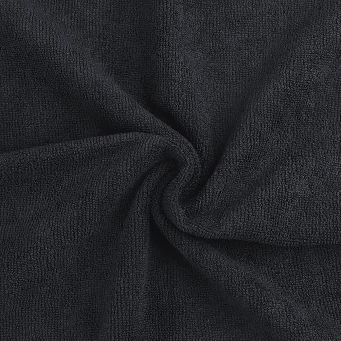 Orighty Black Salon Towel, Pack of 24 (Not Bleach Proof, 16 x 29 Inches) Super Soft and Absorbent Microfiber Hair Salon Towels for Salons, Hand, Gym, Bath, Spa and Home Hair Care