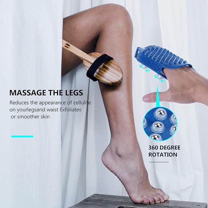 Roller Ball Glove Massager, Lymphatic Massage Tool Gua Sha Fascia Muscle Release for Face, Neck, Back, Abdomen, Legs & Full Body, Medium