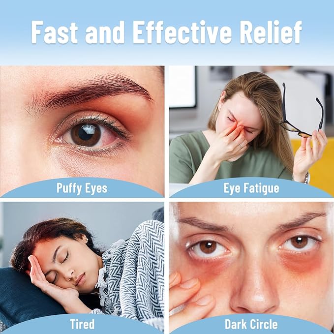 Cooling Eye Mask, Cold Eye Mask for Puffiness, Reusable Ice Eye Masks for Dark Circles, Puffy Eyes, Relieve Migraines and Headaches with Gel Eye Masks Therapy, Long-Lasting Comfort (Purple of 3D)