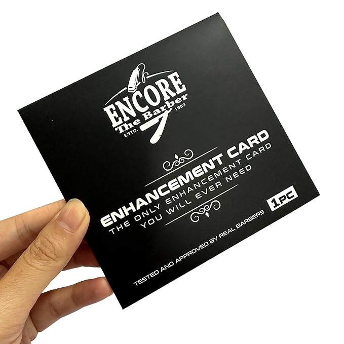 Enhancement Card (Black) | for barbers | crispy lines | hairline repair | Beard lineup | Outline shapeup tool | Design ruler | fiber application guide | waterproof