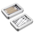 2PCS Metal Cotton Swab Holder, Portable Small Floss Pick Holder, Reusable Empty Metal Cotton Ball Case with Dust Lid for Travel Swabs Hair Ties Floss