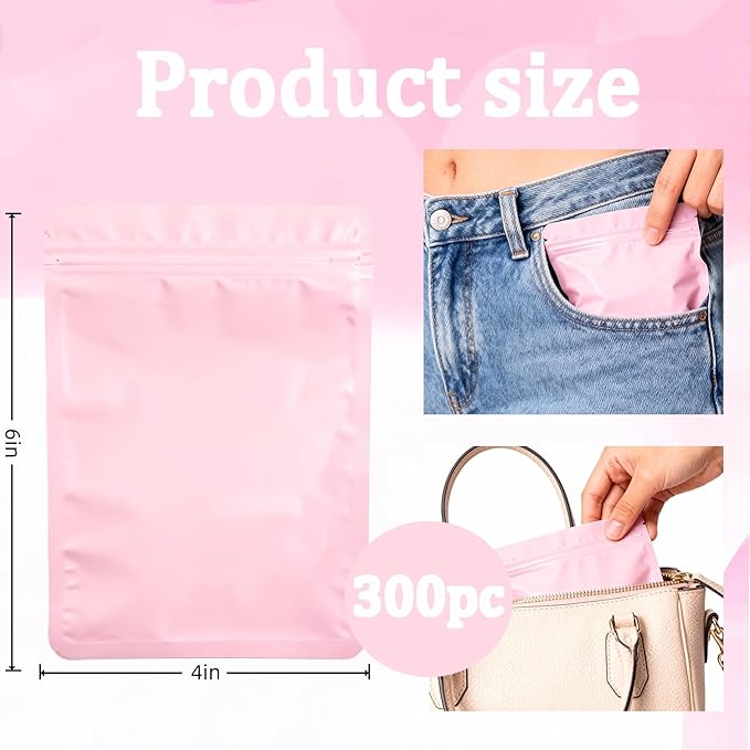 300-Count Discreet Feminine Hygiene Bags - Leakproof Scent-Proof Sanitary Disposal Pouches for Tampons & Pads, Opaque Travel Waste Bags
