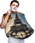 Black And White Marble Texture Print Beard Bib Shaving Apron, Beard Hair Trimming Cape Gift For Dad