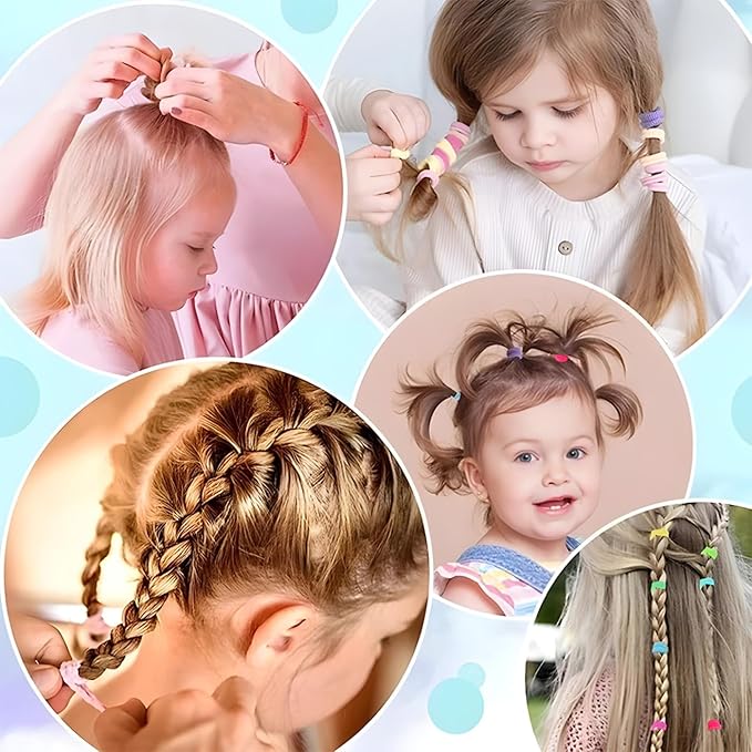 200 Pack Hair Ties BEoffer Baby Toddlers Girls Elastics Hair Bands No Damage Multicolor Colorful Small Rubber Bands Ponytail Pigtails Holders Not Harm to Hair (Macaron)
