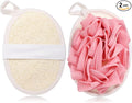 2PCS Pink Loofah Sponge - Exfoliating Loofah for Women & Men, Natural Body Face Scrubber Sponge, Bath Accessories for Travel Skin Care and Cleansing