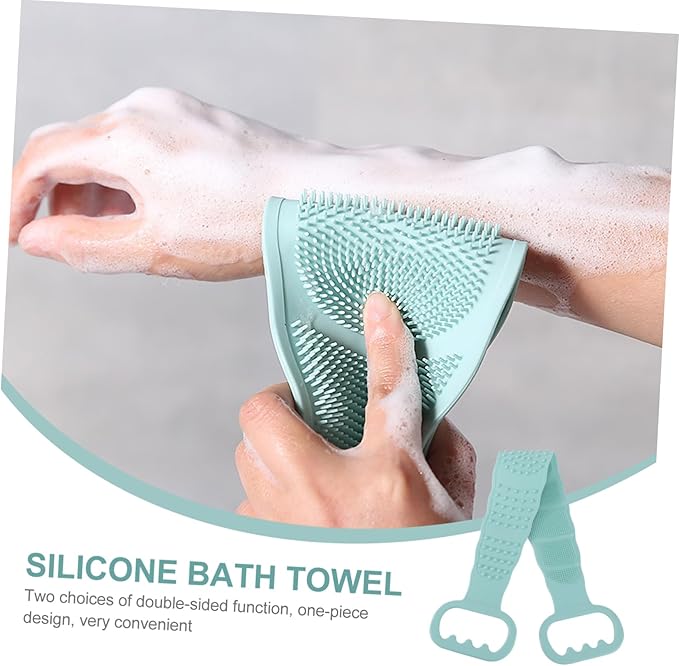 Body Scrubber Bath Back Strap Shower Brush with Hooks Easy Clean Bath Massage Scrubber for All Skin Types for Men Women Daily Deep Cleaning Tool