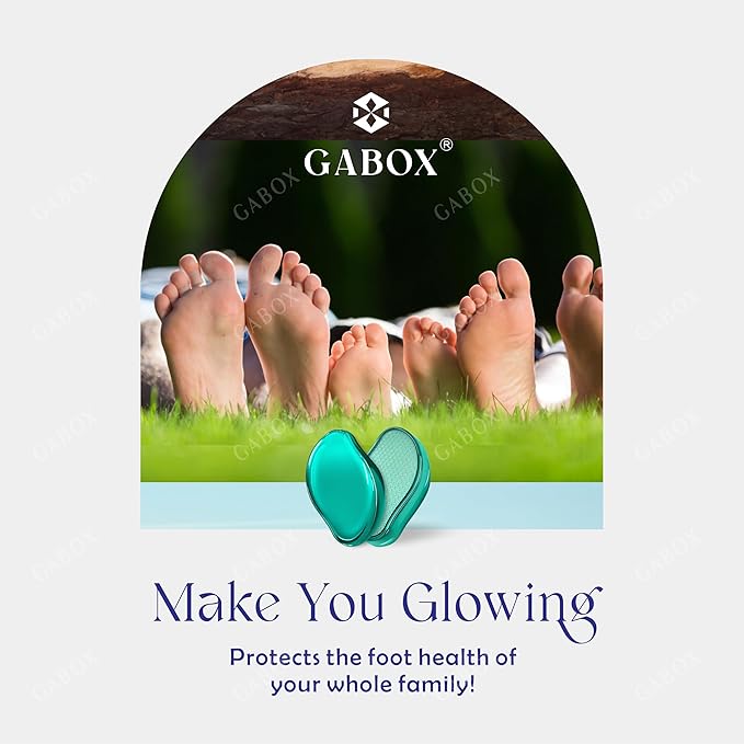 GABOX Nano Glass Pro Foot File - Callus Remover for Feet - Heel Foot Scrubber Dead Skin Exfoliator - Pedicure SPA Tool for Women & Men - Removedor de Callos en Los Pies - Crystal Green