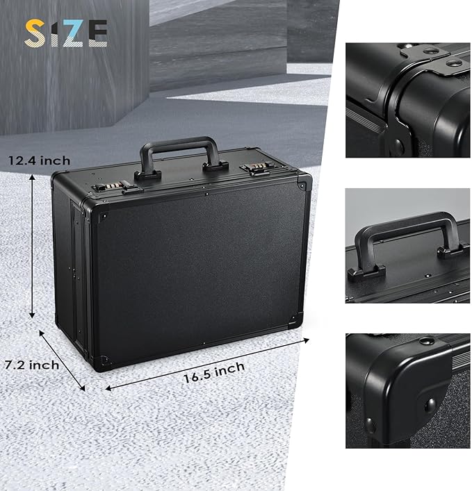 Barber Case with Clippers Sliding Tray, Profesional Barbers Briefcase Tool Case, Barber Cases for Clippers and Supplies, Hair Scissors Trimmer Organizer, Salon Grooming Hard Travel Suitcase