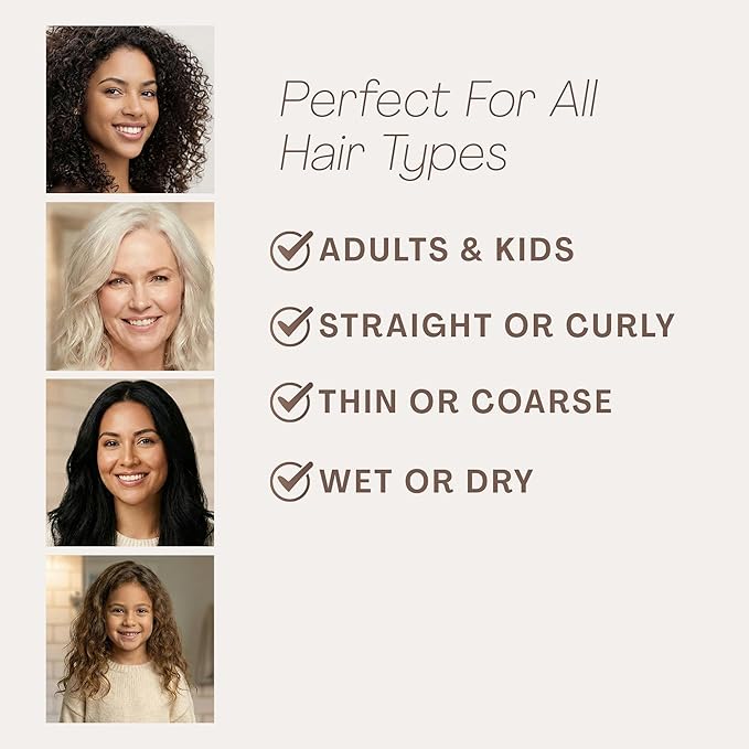 Wave Detangling Brush for Wet & Dry Hair, Dual Flexible Bristles, Anti-Breakage Hair Brush for Curly, Thick & Fine Hair, Women & Kids – Smoked Cocoa