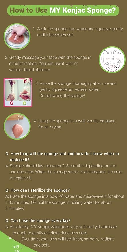 All Natural Korean Fiber French Red Clay Facial Sponge. Excellent for Dry or Mature Skin. Halal, Leaping Bunny Cruelty Free and the Vegan Society Certified