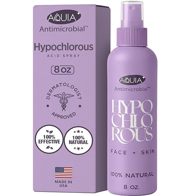 Hypochlorous Acid Spray for Face and Skin; Facial Cleanser | 8oz Face Mist Hypochlorous Acid Spray for Skin, Acne, Rash, Eczema, Wound | Antimicrobial Facial Cleanser Acne Sprays; Smart Skincare