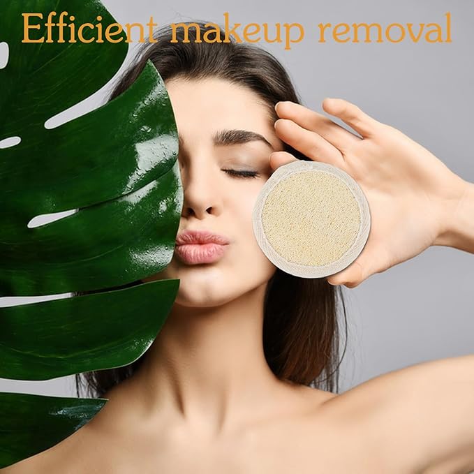 Amabro Loofah Sponge Face Pads Scrubber, 6 PCS Exfoliating Facial Loofah Luffa Cleansing Sponge Scrub Pad Makeup Remover Brush for Men and Women Manual Bath Shower Glove Pad Body Scrubber