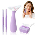 Azrra Ice Roller for Face and Dermaplane Razor, Ice Face Roller Reduces Puffiness, Minimize Pores, Reusable Massage Silicone Ice Mold with 2 Dual-head Face Razor