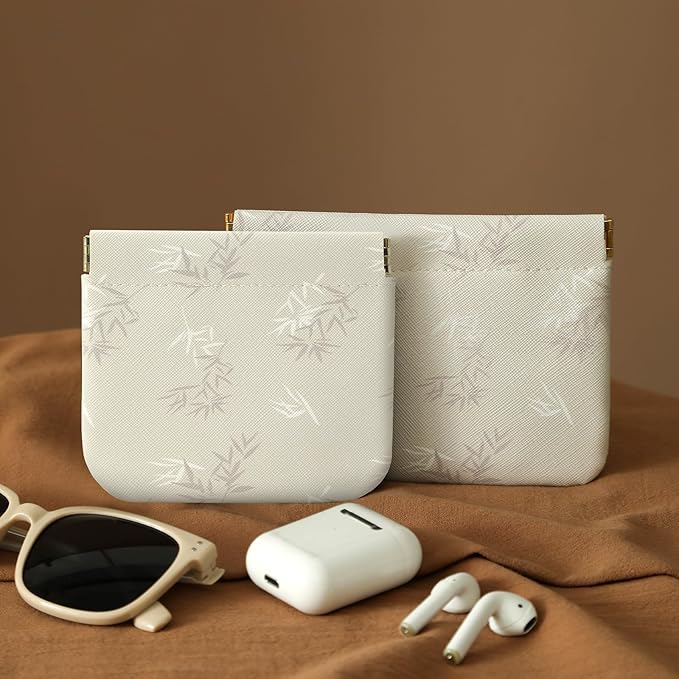 RIGHT AWAY 2 PCS Small Makeup Bag for Purse,Mini Cosmetic Organizer Make Up Bag for Women,Squeeze Coin Purse Pouch,Portable Tiny Makeup Pouches for Cosmetic Accessories,Lipstick, Jewelry, Card, Coins