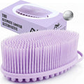 Avilana Silver Edition Body Scrubber - Silver-Ion Infused Silicone Shower Brush, ISO Tested Dual Sided, Stays Fresher Longer, SGS Certified Gentle Exfoliating Loofah Alternative Sensitive Skin Women