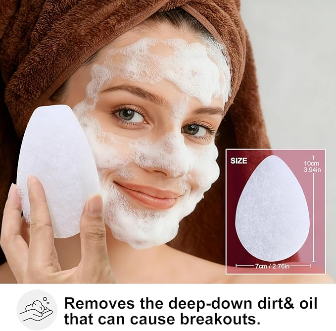 BS-MALL Facial Sponge 12 Pcs – Exfoliating Face Scrubber for Deep Cleansing, Removes Blackheads, Reusable Design, Perfect for Skin Care Routine (Ordinary Texture)