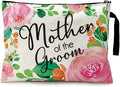 Mother of the Groom Funny Cosmetic Bag, Canvas Toiletry Storage Pouch Travel Zipper Makeup Bag, Wedding Engagement Shower, Present for Mother Women, Wedding Gifts for mom friend coworker BFF Sister