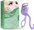 Heated Eyelash Curler, Fast 5s Heat up, 24 Hours Long Lasting, Rechargeable Electric Lash Curler, Temperature Control, Safe Anti-Burn Eye Lash Curler, Quick Natural Curling Lashes (Purple-1)