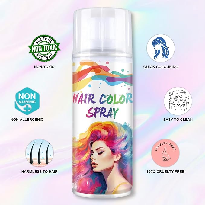 Temporary Hair Color Spray, Blue One-Time Use Hair Color Dye for Women and Kids, Disposable Natural Hair Strong Style Hair Dye-On 1-Day Washable for Cosplay Party DIY,Christmas Party, Halloween (Blue)