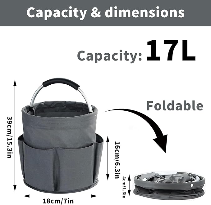 Felt Pet Dog Grooming Bag, Small Pet Grooming Tote Bag, 6-pocket Dog Grooming Supplies Organiser, Travel Outdoor Hold for Clippers Nail Grinder, Cleaning Brush, Trimmer, Nozzle, Gray