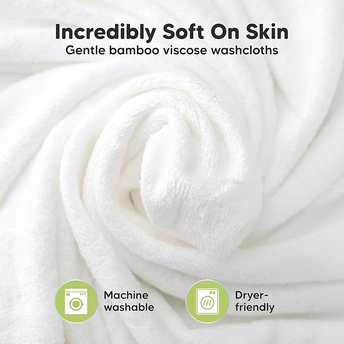 6-Pack Baby Washcloths – Soft Absorbent Viscose from Bamboo Washcloths for Face, Body, Baby Towels for Newborn, Kids, Toddlers, Infant, Gentle on Sensitive Skin, 10x10 Reusable Face Towels (Pistachio)