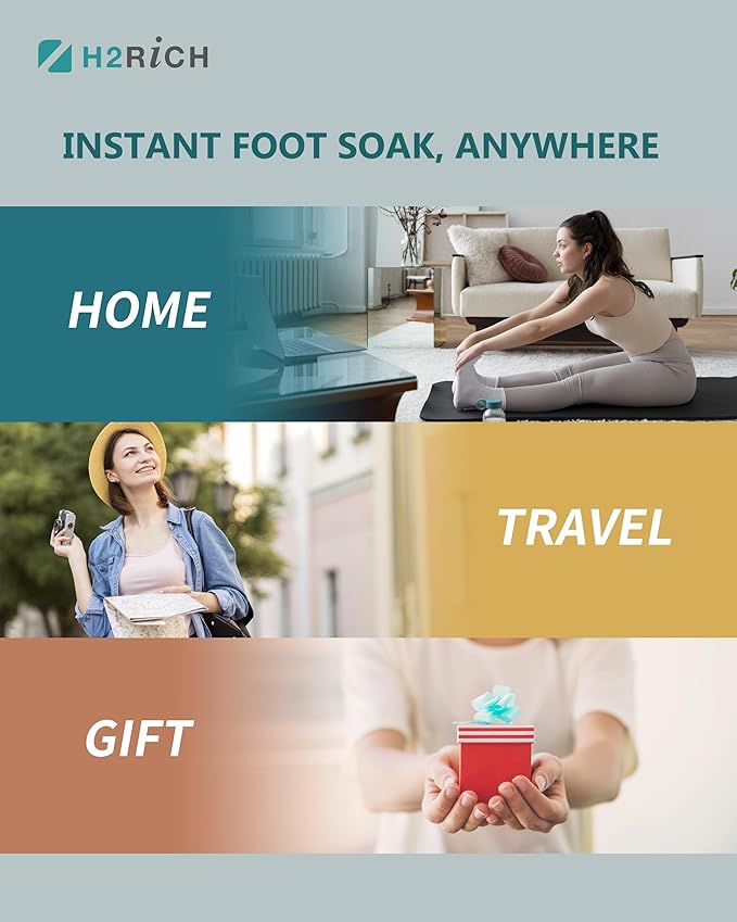 Hydrogen Foot Soak Effervescent Tablets 10 Pack | Ginger & Mugwort Herb Foot Bath, Relaxing Spa Pedicure Care | Improves Circulation, Soothes Tired Feet, Softens Calluses, Controls Odor