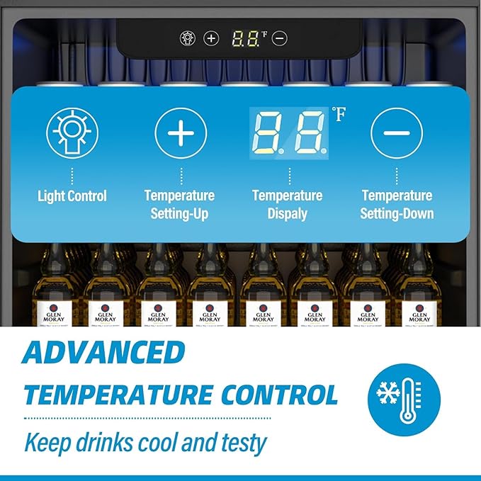 Beverage Refrigerator, 1.6 Cubic Feet/70 Can Fridge for Soda Beer or Wine with Adjustable Shelve & LED Display, Small Refrigerator for Home/Bar/Office(Silver)