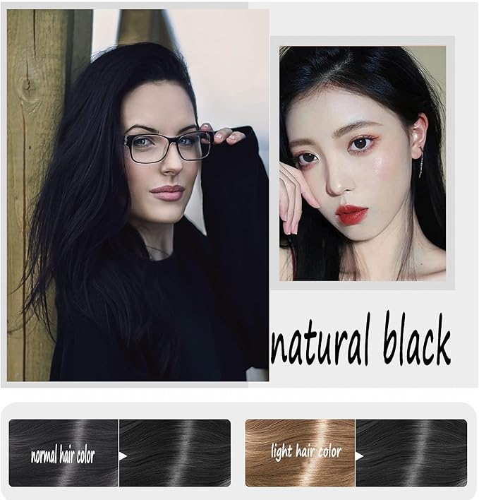 Black Hair Dye Shampoo Permanent YIZHONG Hair Color For 100% Gray Coverage Women Men 3 In1 Easy Comb Dyeing Instincts Hair Color 3 In 1 (Natural Black)