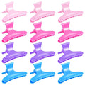 Hair Clips for Styling Sectioning 12 Pack Pink Hot Pink Purple Blue Butterfly Clamps Hair Claw Clips Pro Salon Hair Clips for Styling, Sectioning, Cutting and Coloring