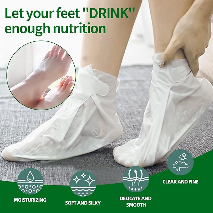 5 Pack Moisturizing Foot Mask,Hydrating Foot Masks for Dry Cracked Feet,Moisturizing Socks Dry Skin Moisturizer for Soft and Smooth Touch Feet,Foot Care Spa Gifts for Women Men Easter Basket Stuffers