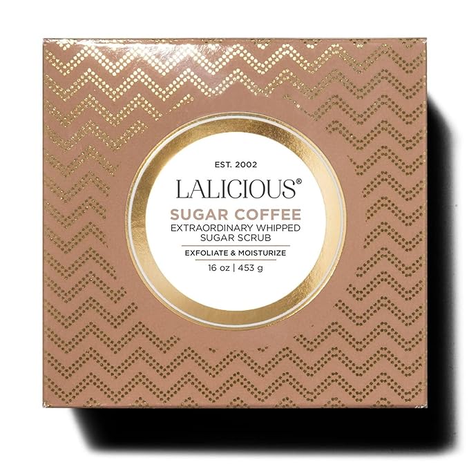 LALICIOUSSugar Kiss Sugar Scrub for Body, Exfoliating Body Scrubs for Women, Moisturizing Body Exfoliator with Coconut Oil & Honey for Radiant Skin, Zero Greasy, No Parabens (Sugar Coffee 2oz)