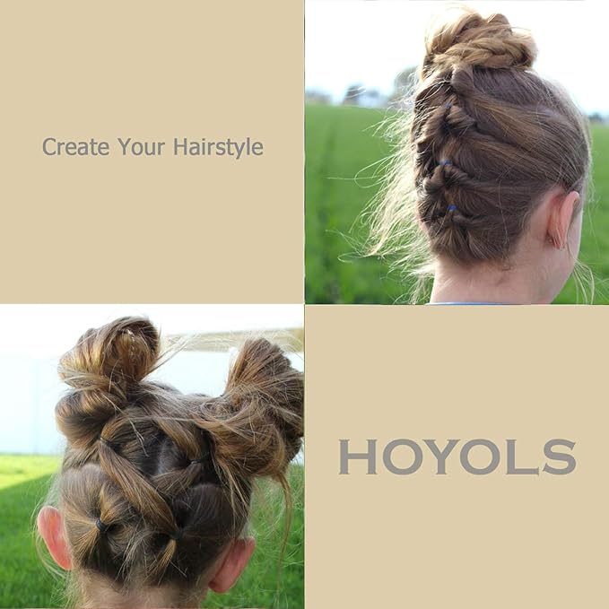 Hoyols Hair Elastic Ties Mini Soft Rubber Bands Ponytail Polyband Braid Holder for Kids Baby Girl 1000 Piece Pack (Caramel) TPR