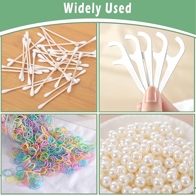 Cotton Swab Holder for Travel, 2 Pcs Portable Small Dental Floss Holder Empty Metal Cotton Ball Holder, Travel Floss Picks Case with Dustproof Lid for Cotton Swabs Hair Ties Floss