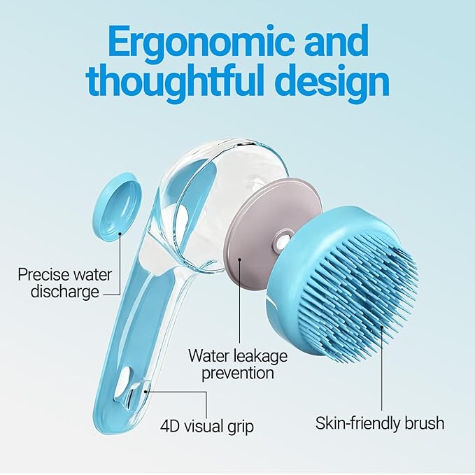 Pet Bath Brush, 2Pcs Dog Bath Brush 2 in 1 Dog Shampoo Brush with Built-in Soap Dispenser for Showering Long Short Haired Dogs Cats