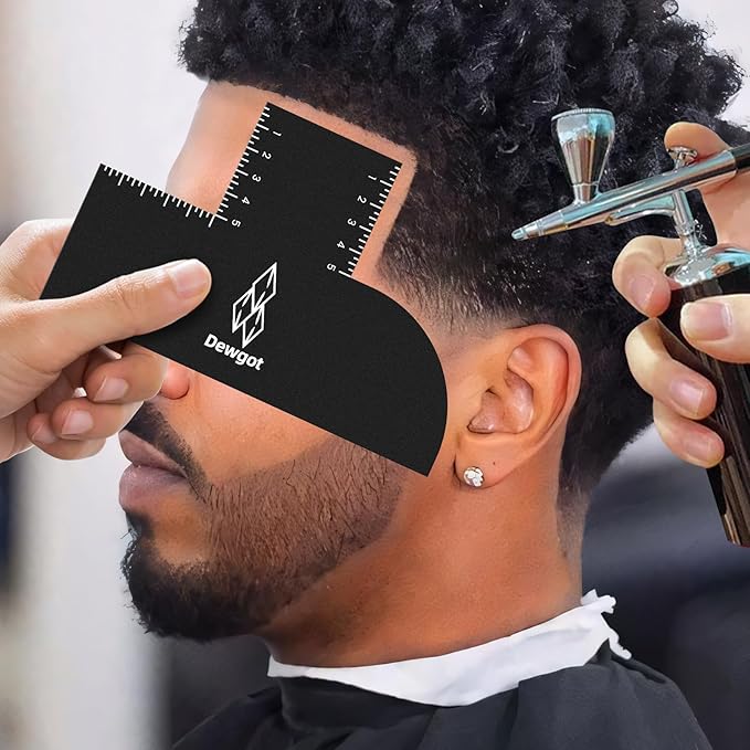 Enhancement Card for Barbers with Measurement Indicators, Reusable Barber Hairline Shaping Tool and Color Spray Edge Line Up Tool (2PCS)