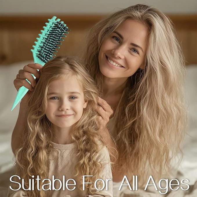 Curly Hair Brush,2025 Curl Defining Brush Vented Hair Brush for Effortlessly Defined Curls,Waves & Coils,Wet & Dry Hair,Reduces Frizz(Green）