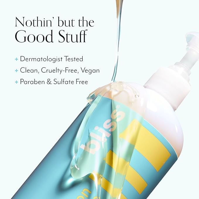 Bliss Soapy Suds Body Wash - Lemon and Sage - 17 Fl Oz - Gentle and Hydrating for Supremely Soft Skin - Paraben Free - Vegan & Cruelty Free (Pack of 2)