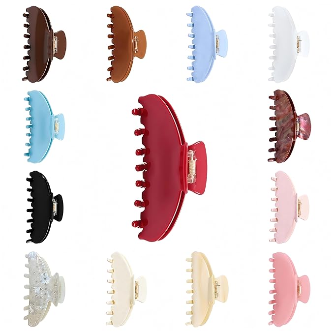 Durable Acetate Hair Clips - 4-Inch Brown starry sky Claw Clips for Fine and Thick Hair (Brown starry sky)