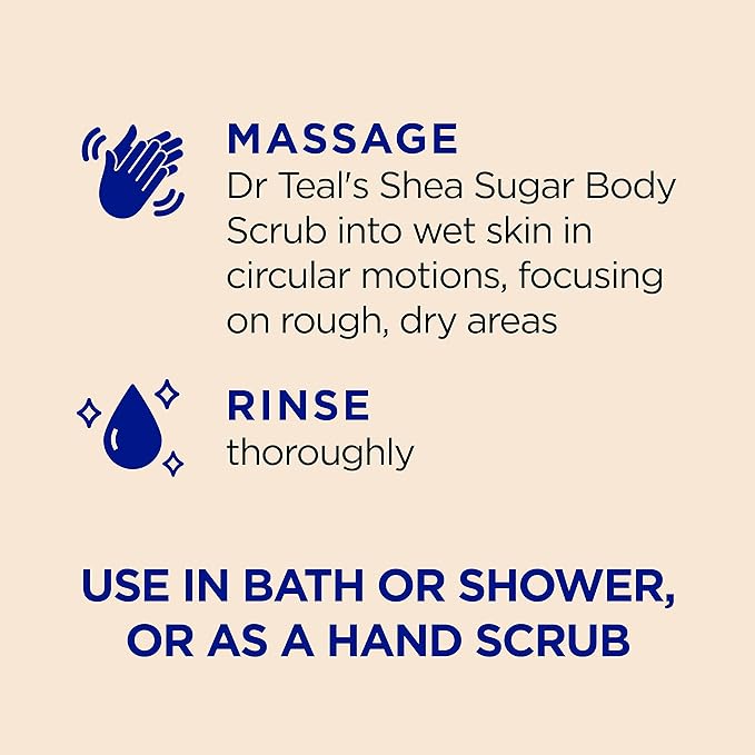 Dr Teal's Shea Sugar Body Scrub, Citrus with Essential Oils & Vitamin C, 19 oz
