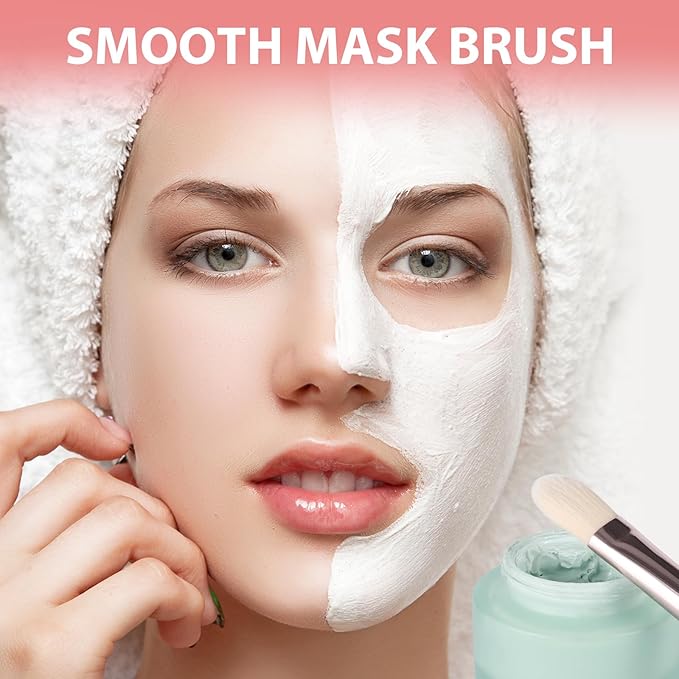 Facial Mask Application Brush，Soft Bristle Face Mask Applicator | Skincare Enhancer | Cosmetic Tools with Fiber Brush Head for Mud, Clay Mask, DIY, Gels, Modeling Mask, Body Lotion, and BB Cream