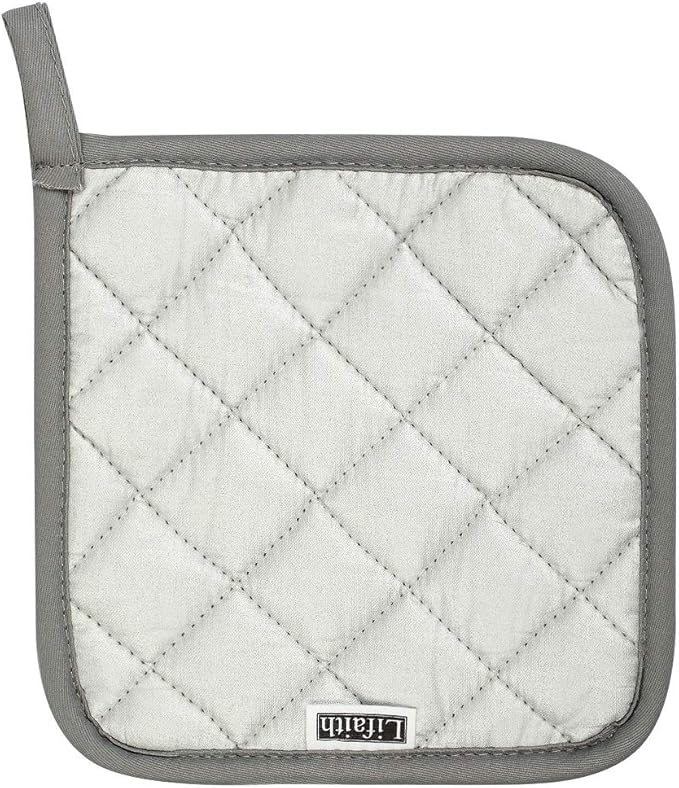 6 Pack Potholders Kitchen Pot Holders Set,Cotton Pot Holders for Kitchen 7 inch hot Pads,Heat Resistant Hot Pads for Cooking and Baking Dark Grey